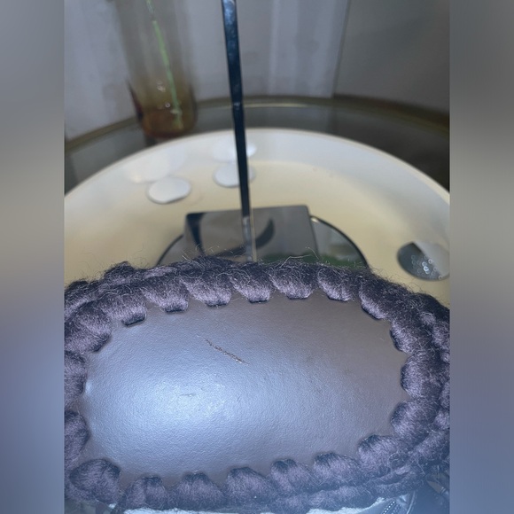 FURLA WOVEN WOOL HANDBAG & Half Moon Black Leather Clutch - Picture 4 of 13